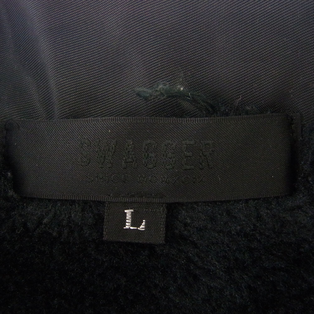 SWAGGER スワッガー SWG JKT-609 SWGTKO 裾ロゴ ボア付 コーチ ジャケット ブラック系 L【中古】