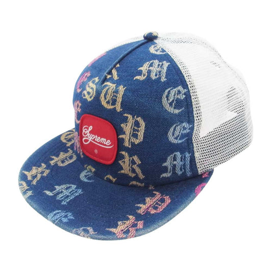 Supreme シュプリーム Gradient Jacquard Denim Mesh5-Panel デニム メッシュ トラッカー キャップ インディゴブルー系【中古】