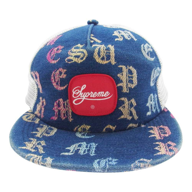 Supreme シュプリーム Gradient Jacquard Denim Mesh5-Panel デニム メッシュ トラッカー キャップ インディゴブルー系【中古】