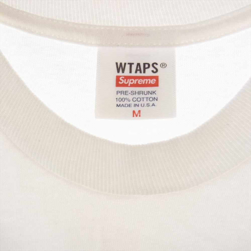 Supreme シュプリーム 21AW × WTAPS Sic'em! Tee ダブルタップス ロゴプリント 半袖 Tシャツ ホワイト系 M【中古】