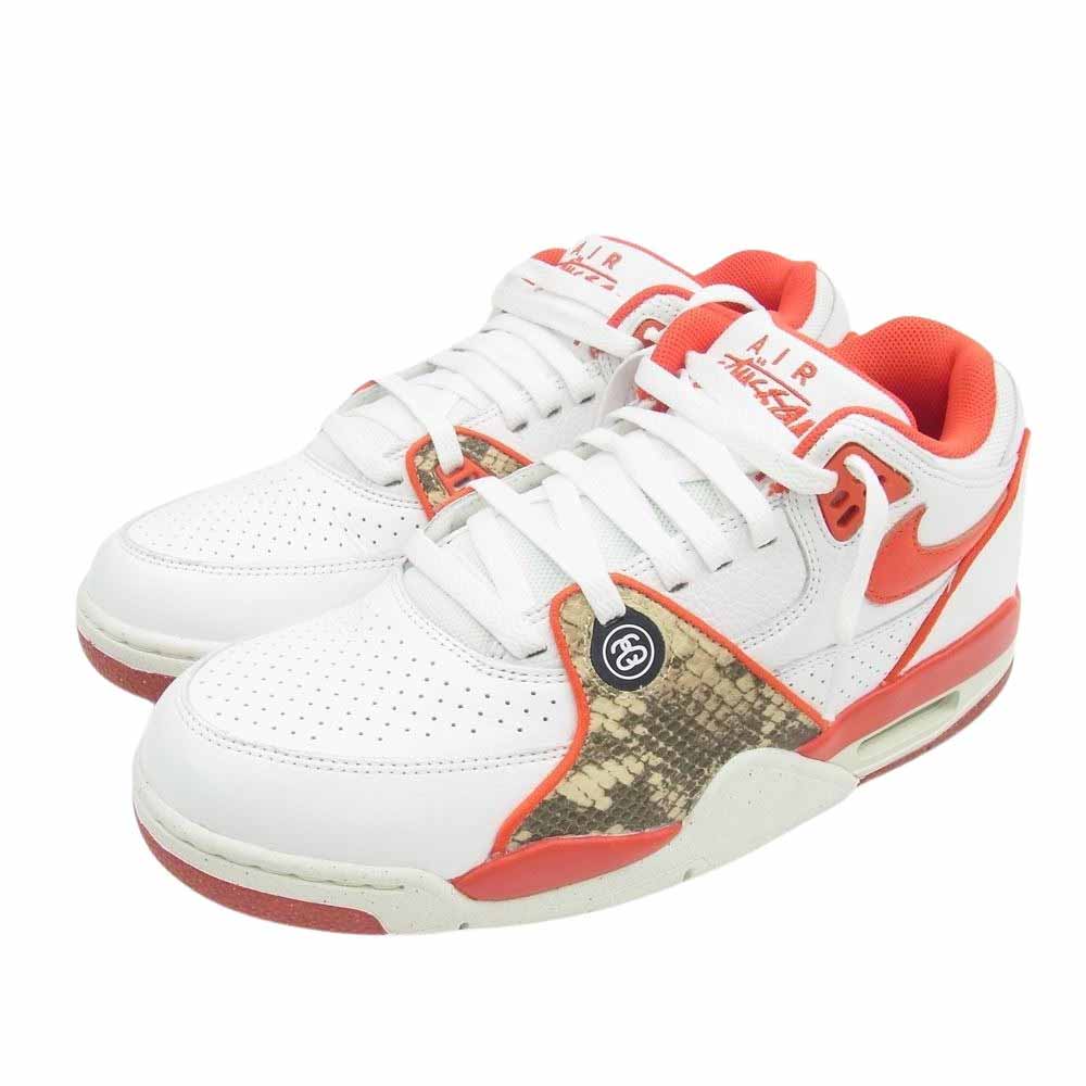 NIKE ナイキ FD6475-101 × Stussy ステューシー Air Flight 89 Low SP White Habanero Red エアフライト89 ロー SP ホワイト ハバネロレッド スニーカー ホワイト系 レッド系 27.5cm【新古品】【未使用】【中古】