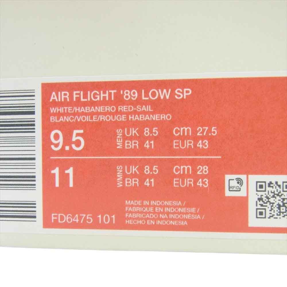 NIKE ナイキ FD6475-101 × Stussy ステューシー Air Flight 89 Low SP White Habanero Red エアフライト89 ロー SP ホワイト ハバネロレッド スニーカー ホワイト系 レッド系 27.5cm【新古品】【未使用】【中古】