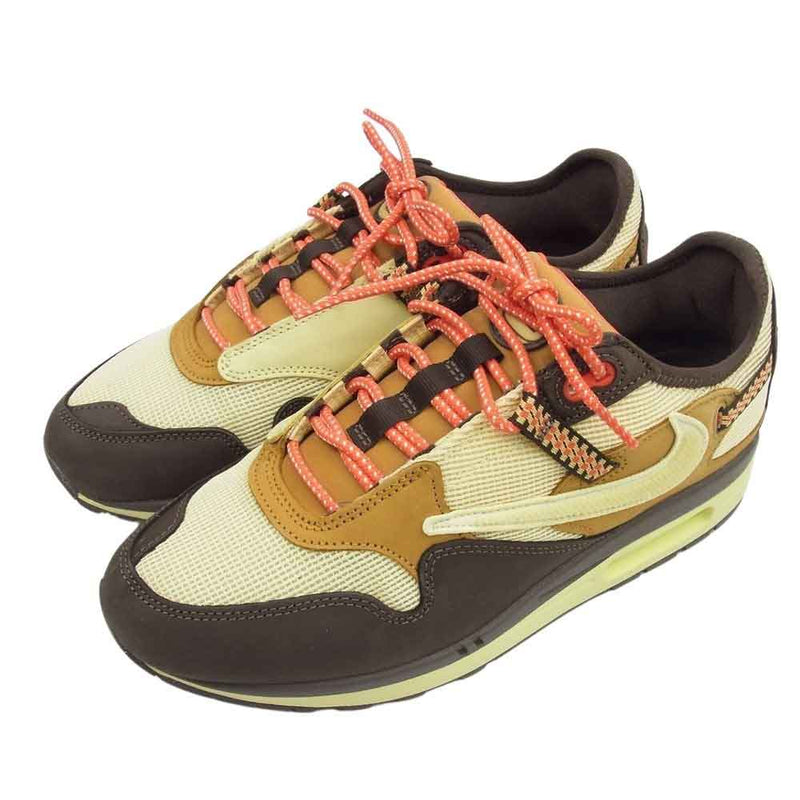 NIKE ナイキ DO9392-200 フェイクバスターズ鑑定済 × Travis Scott Air Max 1 CACT.US Brownトラヴィス スコット エアマックス1 カクタス ブラウン スニーカー ブラウン系 マルチカラー系 27.5cm【美品】【中古】