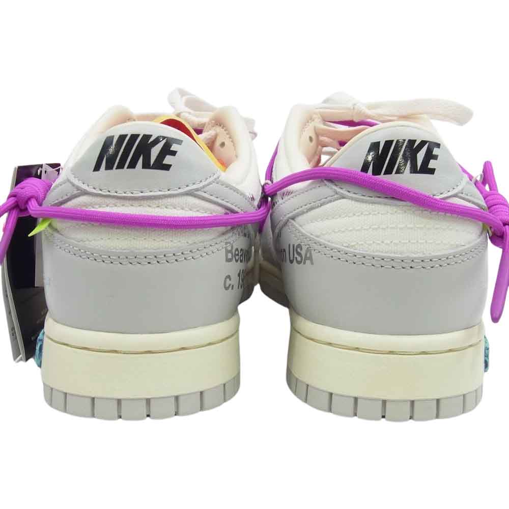 NIKE ナイキ DM1602-101 フェイクバスターズ鑑定済 × OFF-WHITE オフホワイト DUNK LOW 1 OF 50 45 ダンク ロー ローカット スニーカー ホワイト系 グレー系 28cm【極上美品】【中古】