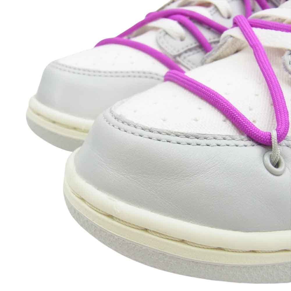 NIKE ナイキ DM1602-101 フェイクバスターズ鑑定済 × OFF-WHITE オフホワイト DUNK LOW 1 OF 50 45 ダンク ロー ローカット スニーカー ホワイト系 グレー系 28cm【極上美品】【中古】