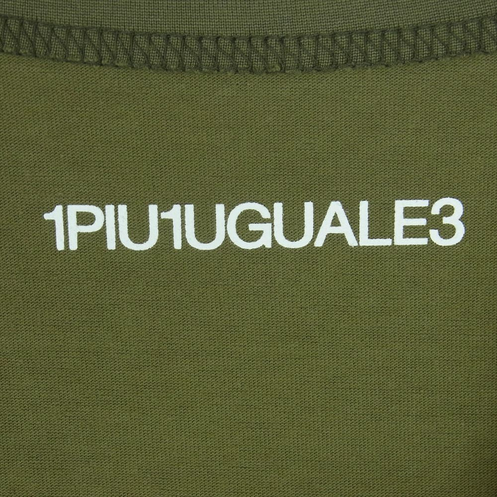 1piu1uguale3 ウノピュウノウグァーレトレ 21SS MRT258 CTN056 ネックタグ付き Vネック 半袖 Tシャツ カットソー カーキ系 6【中古】