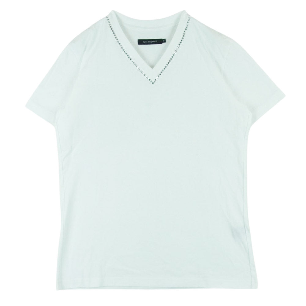 1piu1uguale3 ウノピュウノウグァーレトレ MRT261 CTN055 NAGOYA LIMITED SWAROVSKI V-NECK 名古屋限定 リミテッドエディション スワロフスキー Vネック 半袖 Tシャツ カットソー ホワイト系 6【中古】