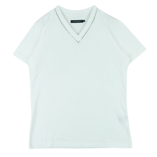 1piu1uguale3 ウノピュウノウグァーレトレ MRT261 CTN055 NAGOYA LIMITED SWAROVSKI V-NECK 名古屋限定 リミテッドエディション スワロフスキー Vネック 半袖 Tシャツ カットソー ホワイト系 6【中古】