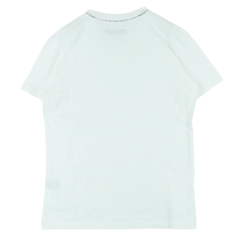 1piu1uguale3 ウノピュウノウグァーレトレ MRT261 CTN055 NAGOYA LIMITED SWAROVSKI V-NECK 名古屋限定 リミテッドエディション スワロフスキー Vネック 半袖 Tシャツ カットソー ホワイト系 6【中古】