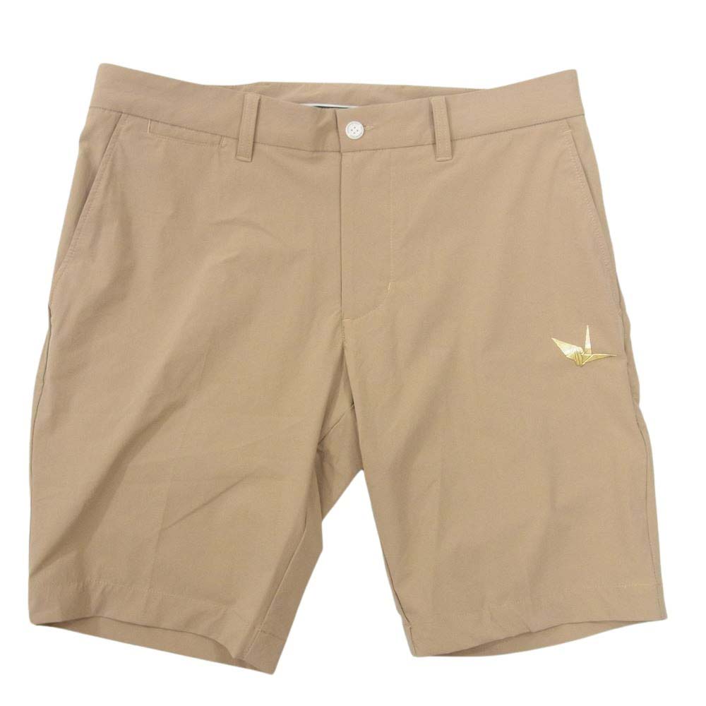 1piu1uguale3 ウノピュウノウグァーレトレ GRP022 NYN033 GOLF ゴルフ 金折り鶴ロゴ イージー リラックス ショーツ ハーフパンツ ベージュ系 V【中古】