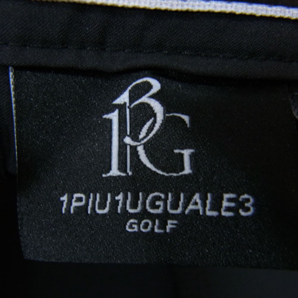 1piu1uguale3 ウノピュウノウグァーレトレ GRP098 POE400 GOLF ゴルフ TUCK SLACKS ロゴ刺繍 2タック スラックスパンツ ブラック系 VI【中古】