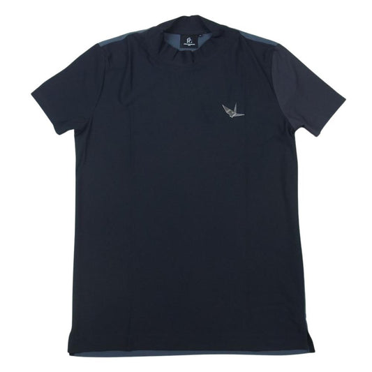 1piu1uguale3 ウノピュウノウグァーレトレ GRT087 POE328 GOLF ゴルフ S/S MOCK NECK CRAZY クレイジーパターン モックネック Tシャツ カットソー ダークグレー系 ダークネイビー系 4【美品】【中古】