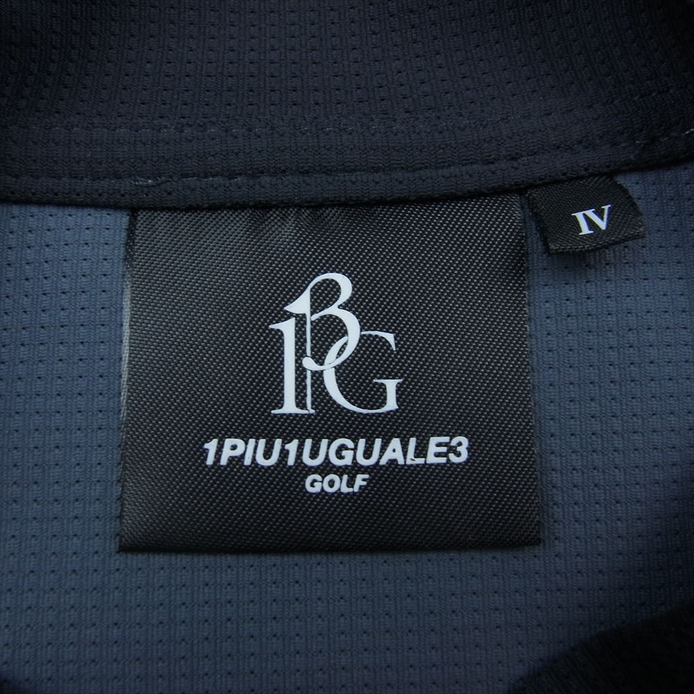 1piu1uguale3 ウノピュウノウグァーレトレ GRT087 POE328 GOLF ゴルフ S/S MOCK NECK CRAZY クレイジーパターン モックネック Tシャツ カットソー ダークグレー系 ダークネイビー系 4【美品】【中古】