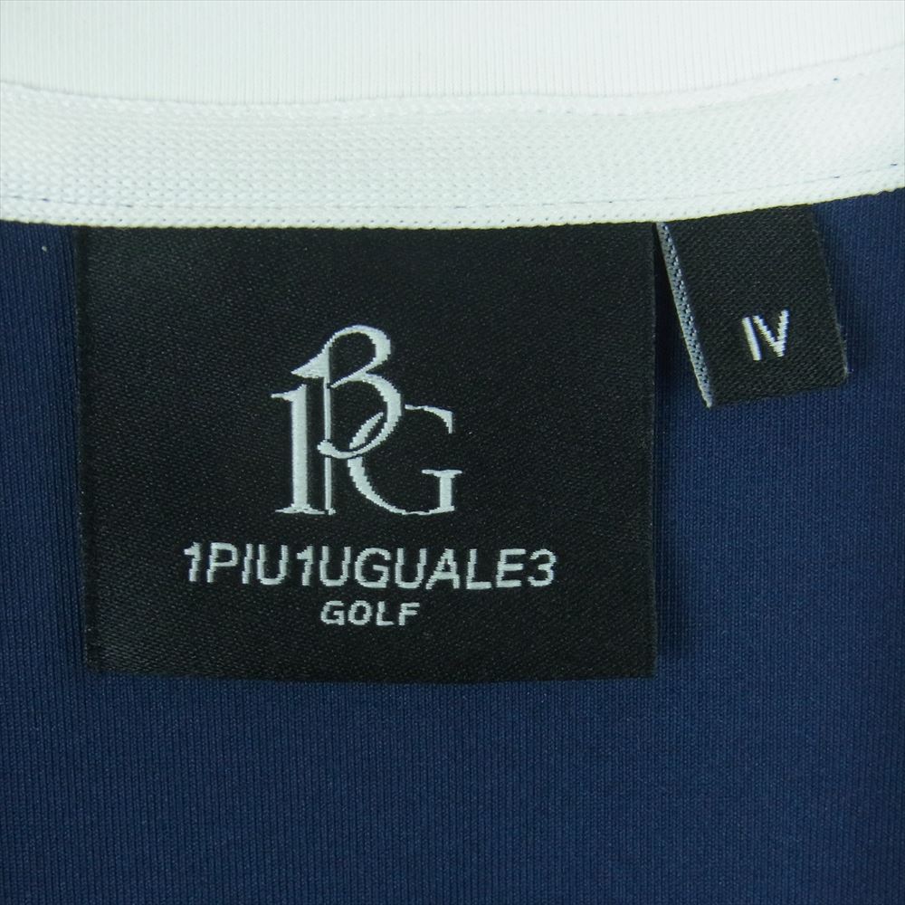 1piu1uguale3 ウノピュウノウグァーレトレ GDT011 POE417 ADP GOLF ゴルフ S/S MOCK NECK モックネック スモールロゴ 半袖 Tシャツ カットソー ダークネイビー系 ホワイト系 4【美品】【中古】