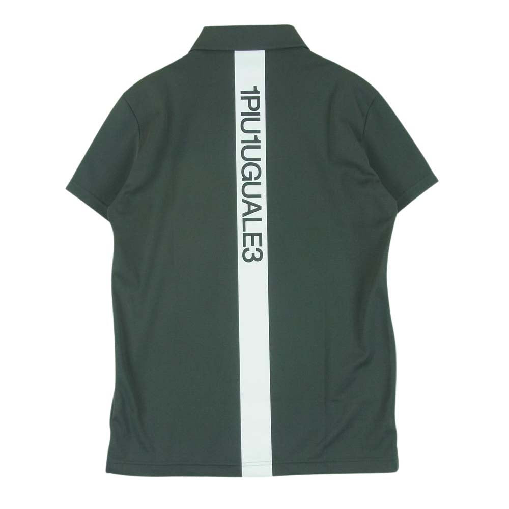 1piu1uguale3 ウノピュウノウグァーレトレ GRT165 PCT031 GOLF ゴルフ S/S POLO BACK TAPE LOGO バックテープロゴ 半袖 ポロシャツ グレー系 緑がかったグレー系 3【美品】【中古】