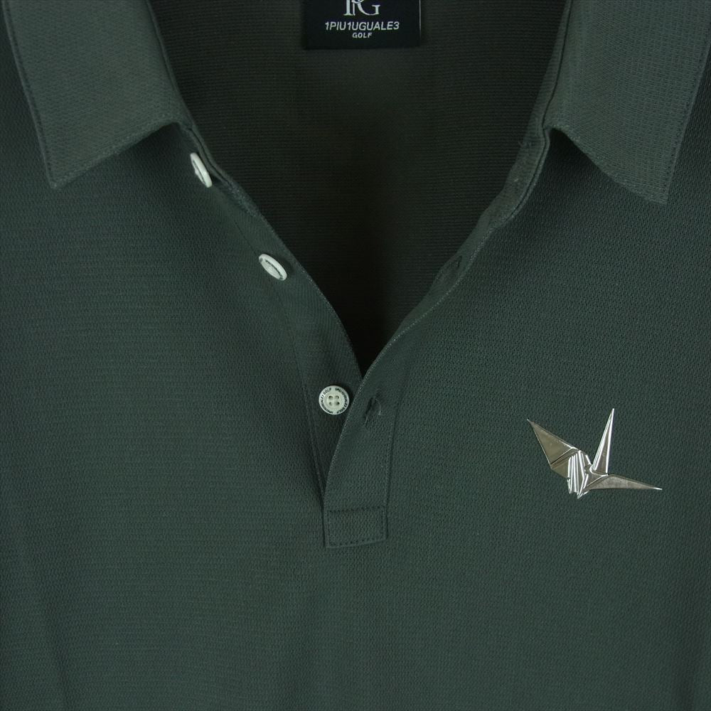 1piu1uguale3 ウノピュウノウグァーレトレ GRT165 PCT031 GOLF ゴルフ S/S POLO BACK TAPE LOGO バックテープロゴ 半袖 ポロシャツ グレー系 緑がかったグレー系 3【美品】【中古】