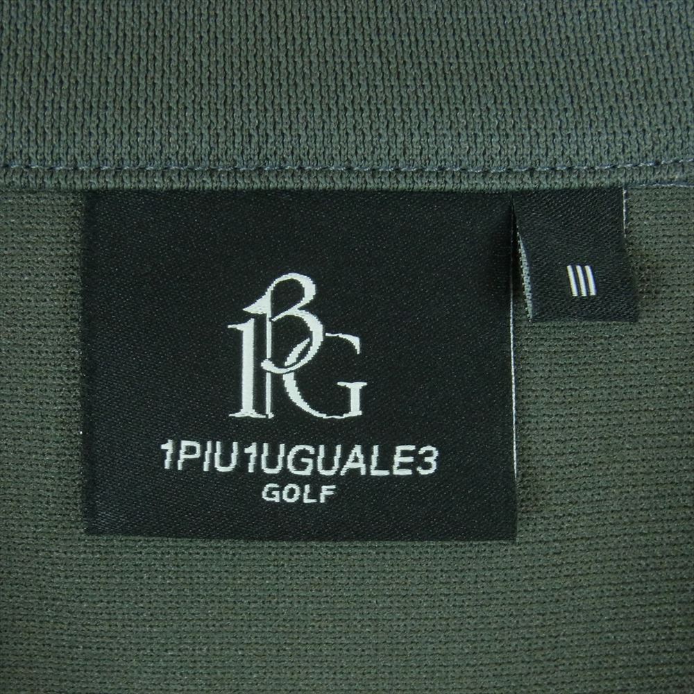 1piu1uguale3 ウノピュウノウグァーレトレ GRT165 PCT031 GOLF ゴルフ S/S POLO BACK TAPE LOGO バックテープロゴ 半袖 ポロシャツ グレー系 緑がかったグレー系 3【美品】【中古】