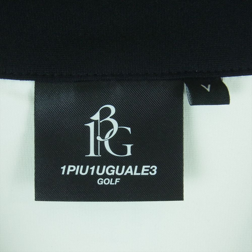 1piu1uguale3 ウノピュウノウグァーレトレ GRT131 NYU061 GOLF ゴルフ S/S POLO CROSS SWITCH ロゴプリント クロス カラーブロック切替 半袖 ポロシャツ ブラック系 グレー系 ホワイト系 5【中古】