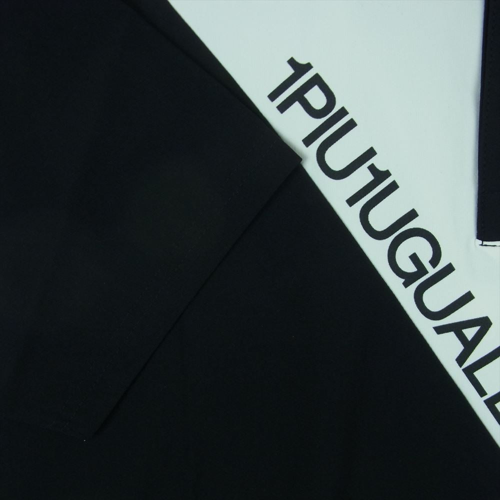 1piu1uguale3 ウノピュウノウグァーレトレ GRT131 NYU061 GOLF ゴルフ S/S POLO CROSS SWITCH ロゴプリント クロス カラーブロック切替 半袖 ポロシャツ ブラック系 グレー系 ホワイト系 5【中古】