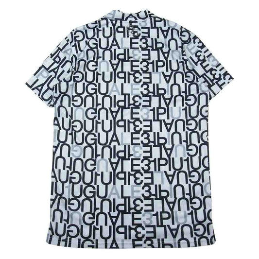 1piu1uguale3 ウノピュウノウグァーレトレ GRT166 POE398 GOLF ゴルフ S/S MOCK NECK FULL MIX LOGO モックネック フルミックスロゴ 半袖 Tシャツ カットソー ホワイト系 4【美品】【中古】