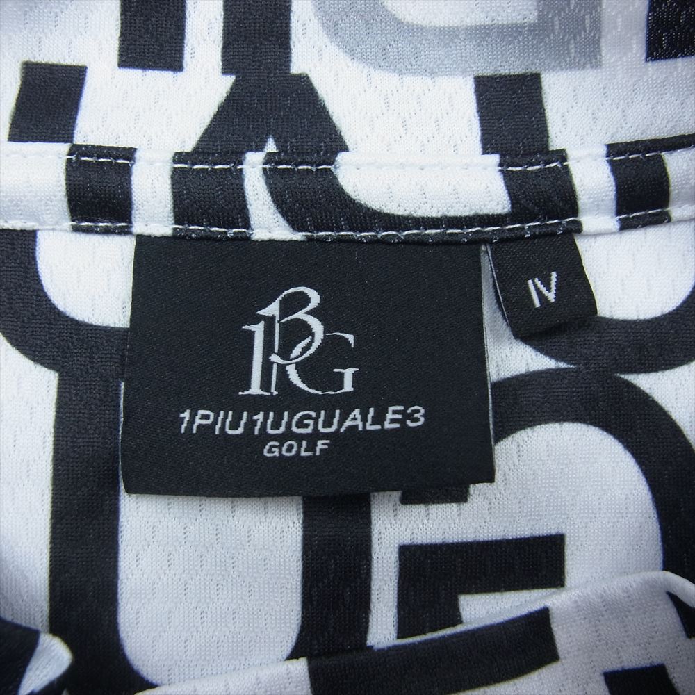 1piu1uguale3 ウノピュウノウグァーレトレ GRT166 POE398 GOLF ゴルフ S/S MOCK NECK FULL MIX LOGO モックネック フルミックスロゴ 半袖 Tシャツ カットソー ホワイト系 4【美品】【中古】