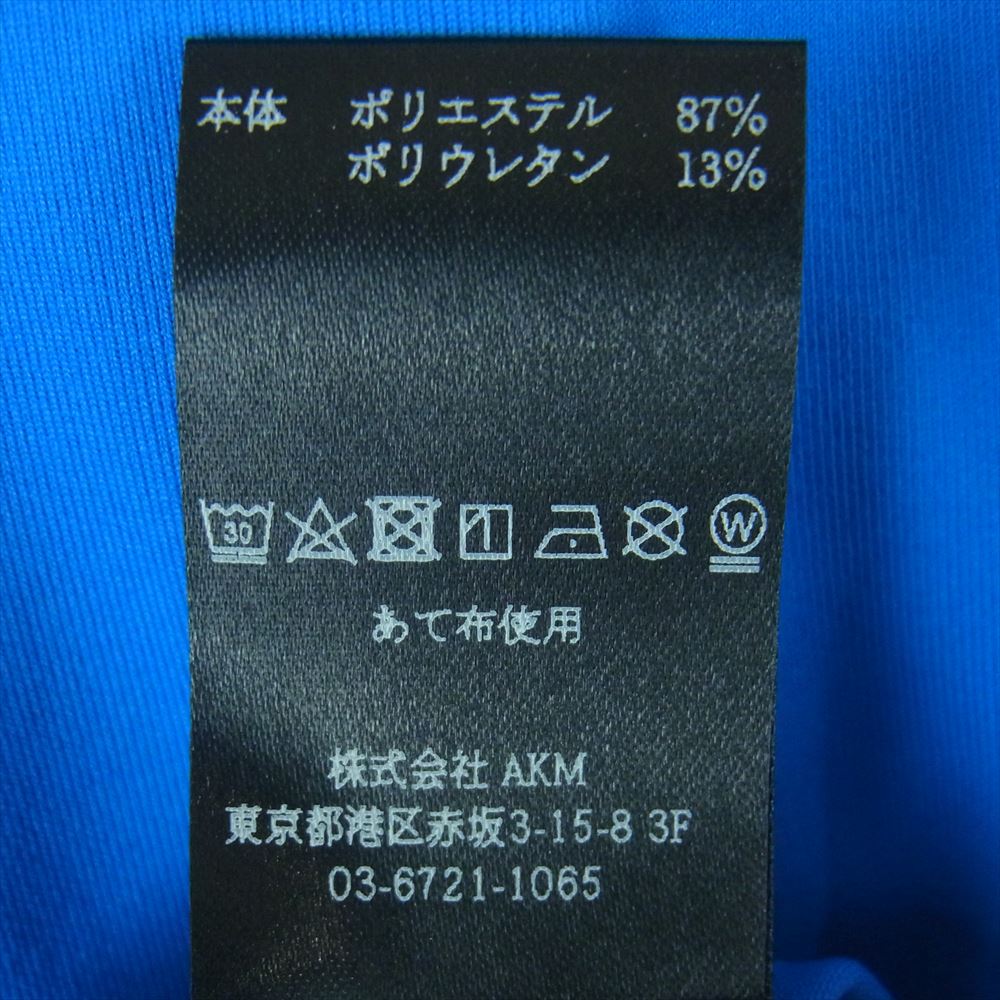 1piu1uguale3 ウノピュウノウグァーレトレ GDT011 POE417 ADP GOLF ゴルフ S/S MOCK NECK モックネック スモールロゴ 半袖 Tシャツ カットソー ブルー系 ホワイト系 TURQOISE/WHITE 3【美品】【中古】