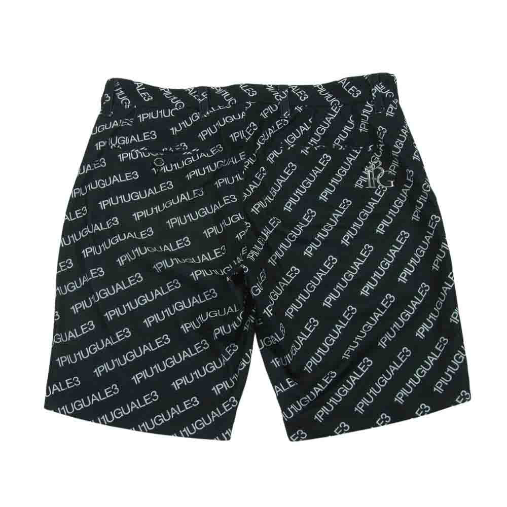 1piu1uguale3 ウノピュウノウグァーレトレ GRP048 POE335 GOLF ゴルフ DIAGONAL LOGO SHORTS ポリエステルメッシュ ロゴプリント ショーツ ショート ハーフ パンツ ブラック系 ホワイト系 4【中古】