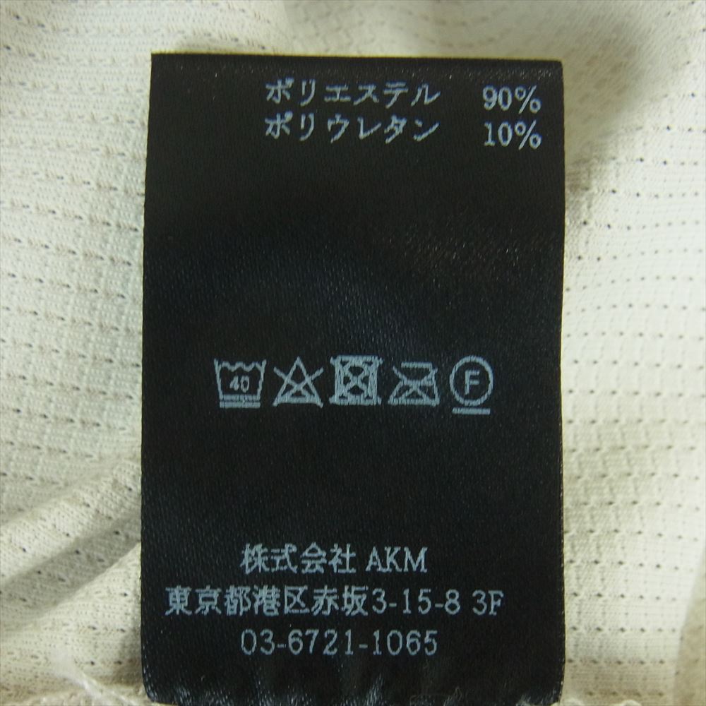 1piu1uguale3 ウノピュウノウグァーレトレ GRT092 POE333 GOLF ゴルフ CHEST SWITCHED S/S POLO 金折り鶴ロゴ 切替 カラーブロック 半袖 ポロシャツ オフホワイト系 カーキ系 6【美品】【中古】