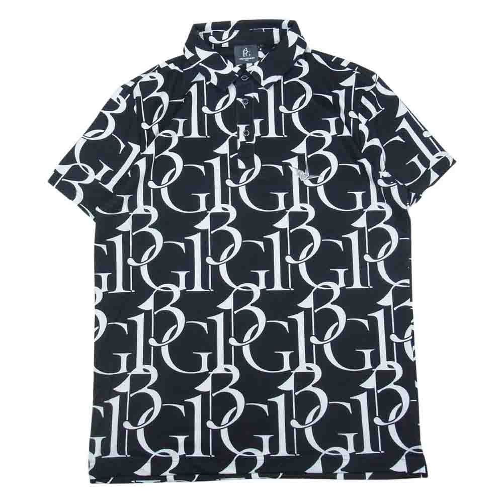 1piu1uguale3 ウノピュウノウグァーレトレ GRT135 POE356 GOLF ゴルフ GIANT LOGO S/S POLO ジャイアントロゴ 半袖 ポロシャツ ブラック系 4【中古】
