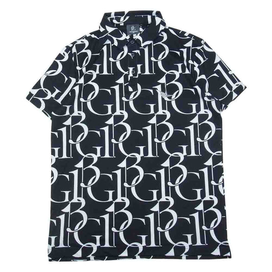 1piu1uguale3 ウノピュウノウグァーレトレ GRT135 POE356 GOLF ゴルフ GIANT LOGO S/S POLO ジャイアントロゴ 半袖 ポロシャツ ブラック系 4【中古】