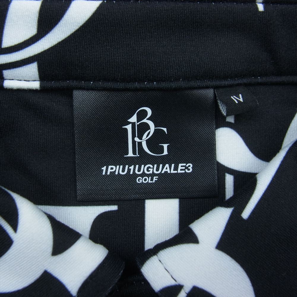 1piu1uguale3 ウノピュウノウグァーレトレ GRT135 POE356 GOLF ゴルフ GIANT LOGO S/S POLO ジャイアントロゴ 半袖 ポロシャツ ブラック系 4【中古】