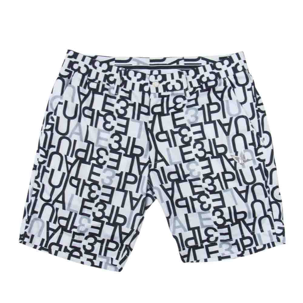 1piu1uguale3 ウノピュウノウグァーレトレ GRP104 POE398 GOLF ゴルフ SHORTS 113G FULL MIX LOGO フルミックスロゴ ショーツ ハーフパンツ ホワイト系 V【中古】