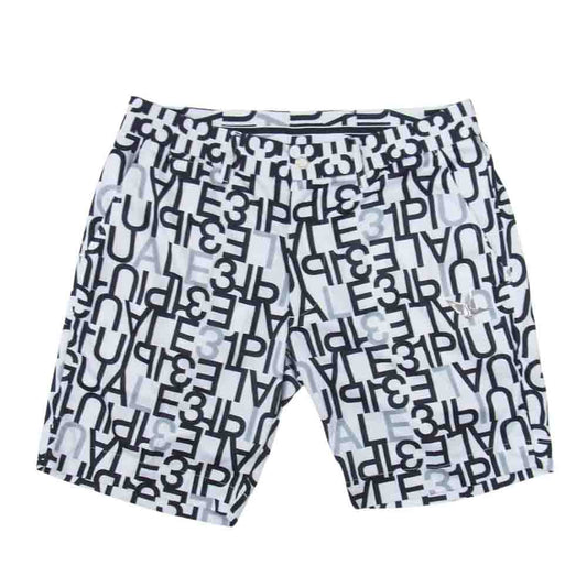1piu1uguale3 ウノピュウノウグァーレトレ GRP104 POE398 GOLF ゴルフ SHORTS 113G FULL MIX LOGO フルミックスロゴ ショーツ ハーフパンツ ホワイト系 V【中古】