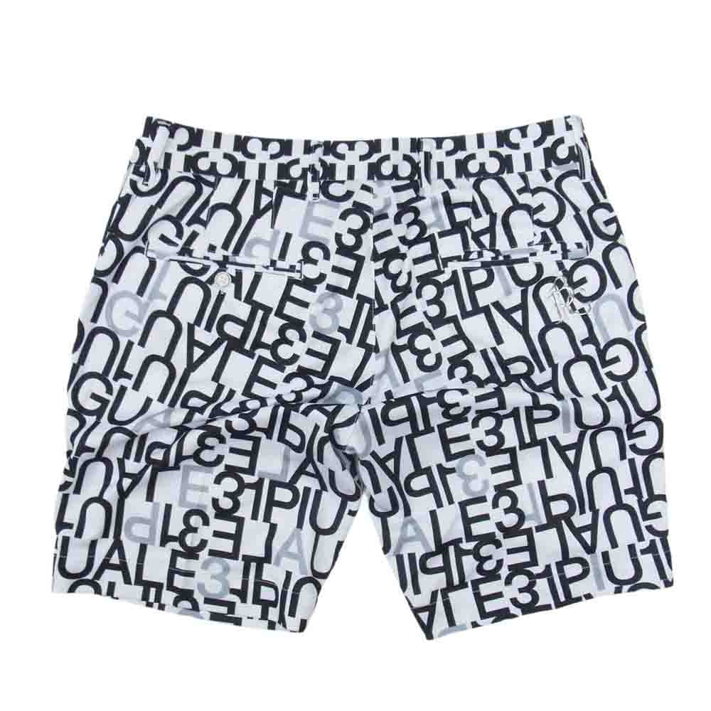 1piu1uguale3 ウノピュウノウグァーレトレ GRP104 POE398 GOLF ゴルフ SHORTS 113G FULL MIX LOGO フルミックスロゴ ショーツ ハーフパンツ ホワイト系 V【中古】