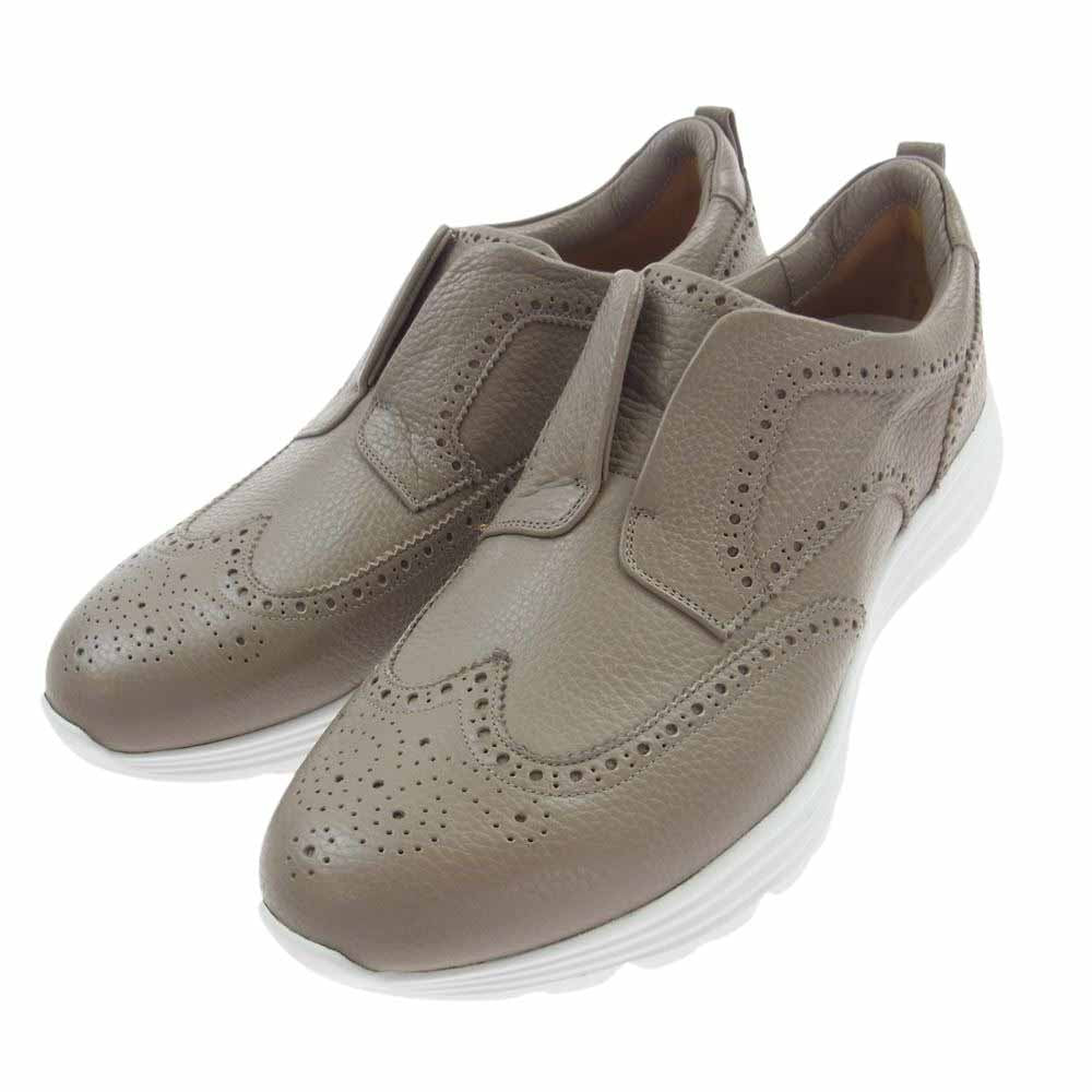 1piu1uguale3 ウノピュウノウグァーレトレ AKM006 WING TIP SNEAKER アクティブソール レザー ローカット スニーカー スリッポン シューズ ベージュ系【中古】