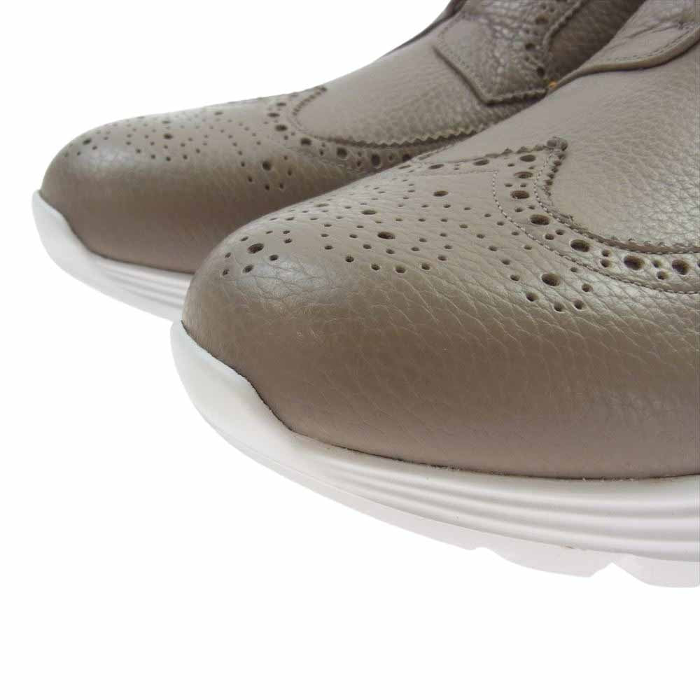 1piu1uguale3 ウノピュウノウグァーレトレ AKM006 WING TIP SNEAKER アクティブソール レザー ローカット スニーカー スリッポン シューズ ベージュ系【中古】