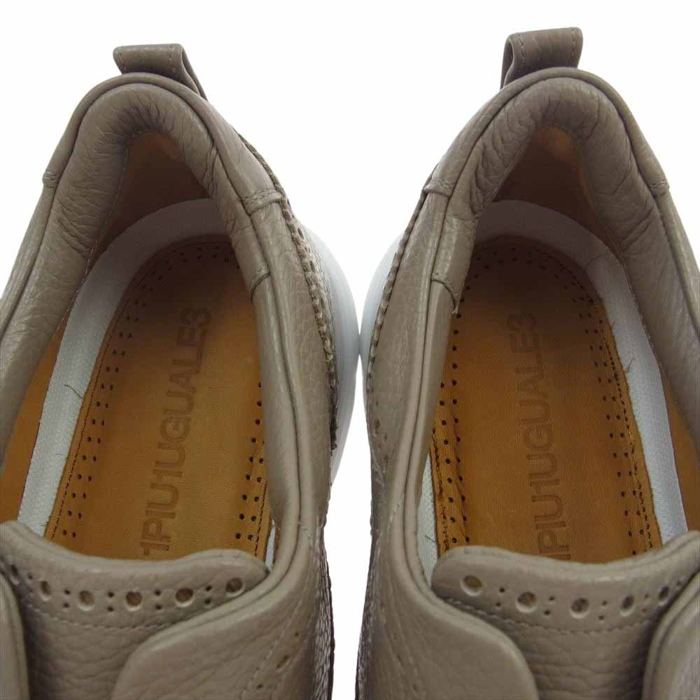 1piu1uguale3 ウノピュウノウグァーレトレ AKM006 WING TIP SNEAKER アクティブソール レザー ローカット スニーカー スリッポン シューズ ベージュ系【中古】