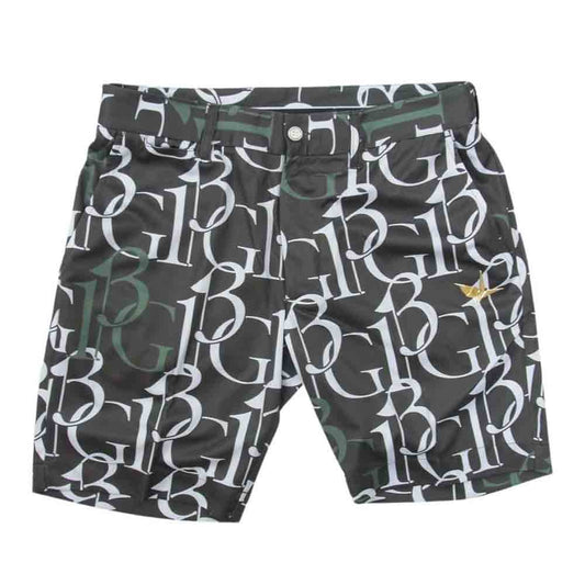 1piu1uguale3 ウノピュウノウグァーレトレ GRP105 POE398 GOLF ゴルフ SHORTS 113G FULL MIX LOGO フルミックスロゴ ショーツ ハーフパンツ カーキ系 IV【中古】