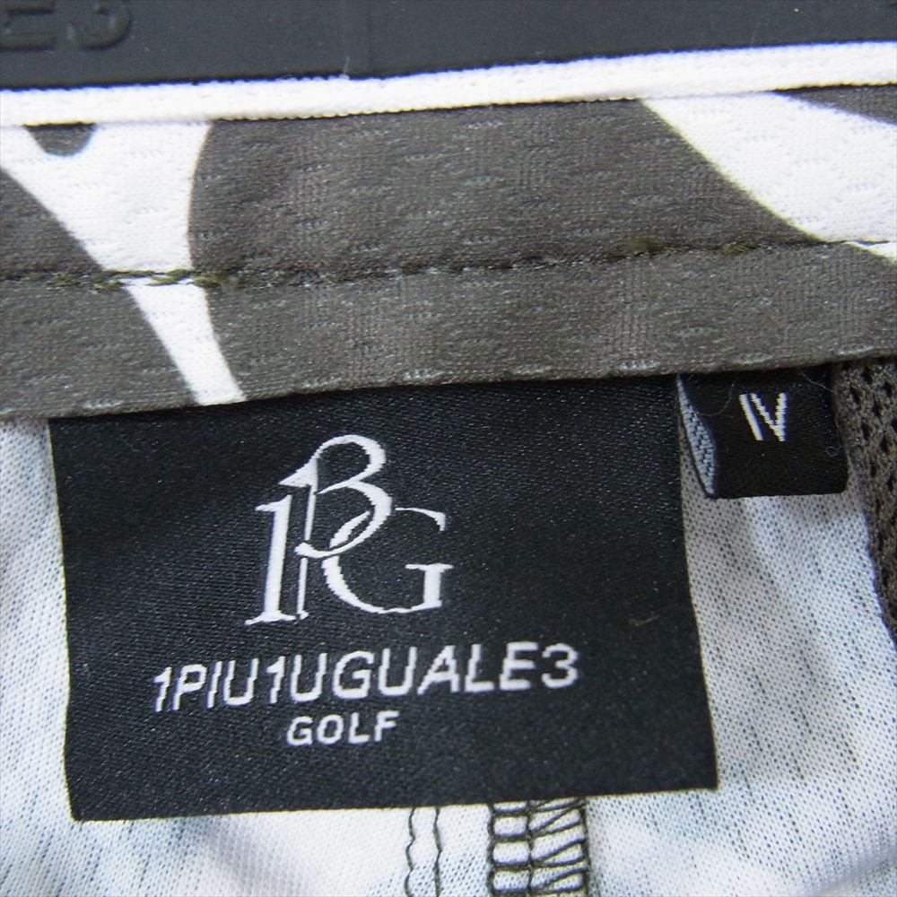 1piu1uguale3 ウノピュウノウグァーレトレ GRP105 POE398 GOLF ゴルフ SHORTS 113G FULL MIX LOGO フルミックスロゴ ショーツ ハーフパンツ カーキ系 IV【中古】