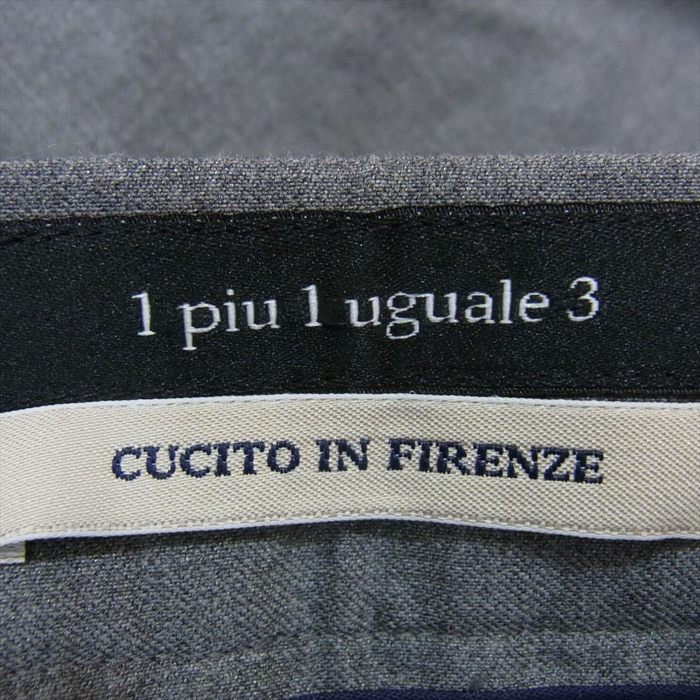1piu1uguale3 ウノピュウノウグァーレトレ MRP186 WOL129 Giab’s ARCHIVIO EASY ITALY TROUSERS PANTS イタリア製 ジャブス イージー タック テーパード トラウザー パンツ グレー系 IV【中古】