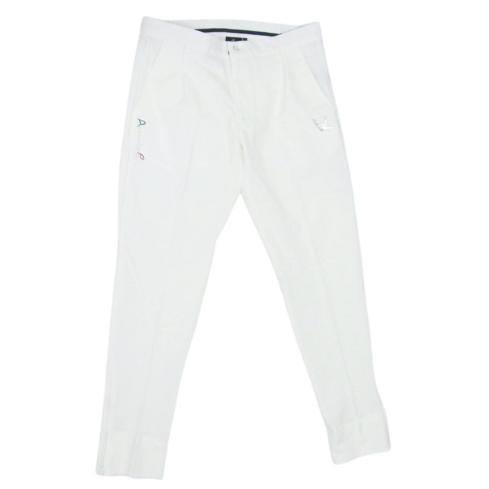 1piu1uguale3 ウノピュウノウグァーレトレ GDP009 POE418 ADP GOLF ゴルフ ZIP SLACKS デルピエロ 裾ジップ スラックスパンツ ホワイト系 V【中古】