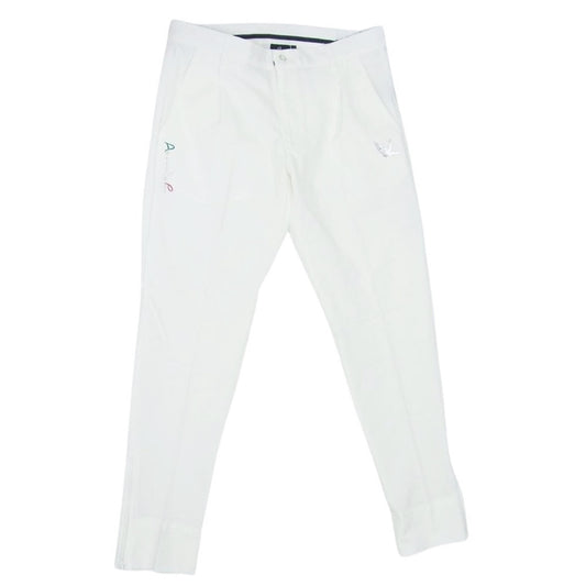 1piu1uguale3 ウノピュウノウグァーレトレ GDP009 POE418 ADP GOLF ゴルフ ZIP SLACKS デルピエロ 裾ジップ スラックスパンツ ホワイト系 V【中古】