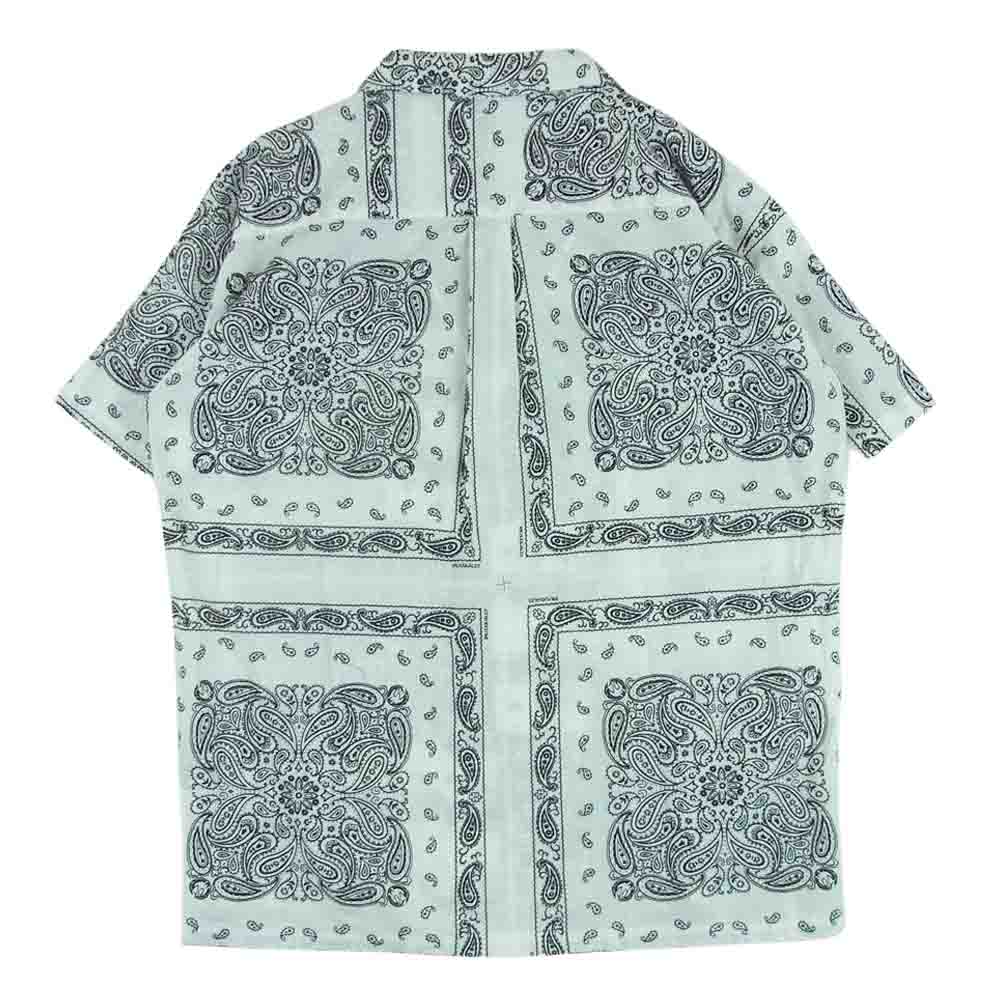 1piu1uguale3 ウノピュウノウグァーレトレ MRS151 COT349 HOLIDAY S/S SHIRTS ホリデー ペイズリー バンダナ オープンカラー 半袖 シャツ ホワイト系 ブラック系 3【中古】