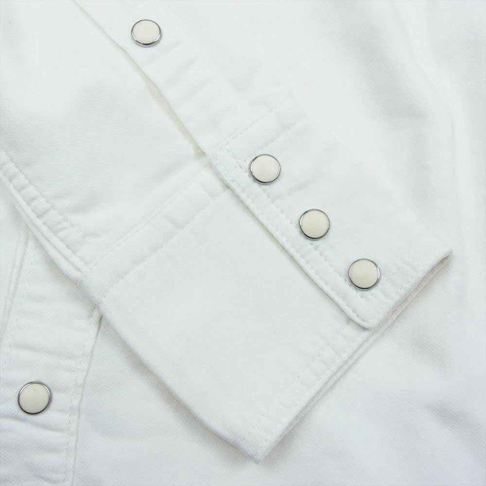 1piu1uguale3 ウノピュウノウグァーレトレ 20SS MRS133 COT304 lucien pellat-finet ルシアンペラフィネ ガンジャ マリファナ刺繍 長袖 シャツ ホワイト系 4【中古】