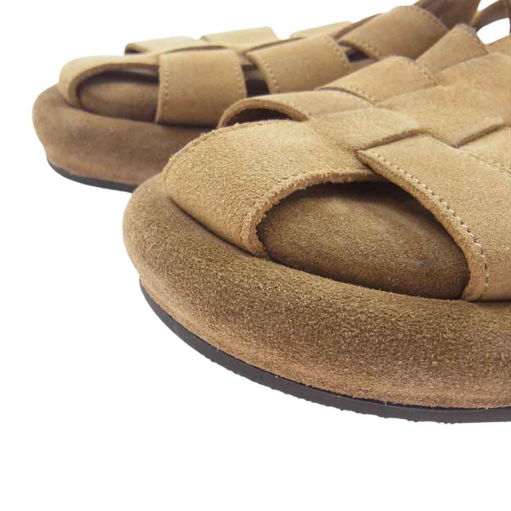 1piu1uguale3 ウノピュウノウグァーレトレ 23SS 113 GURKHA SANDAL COW SUEDE スエード グルカ サンダル ライトブラウン系 42【美品】【中古】
