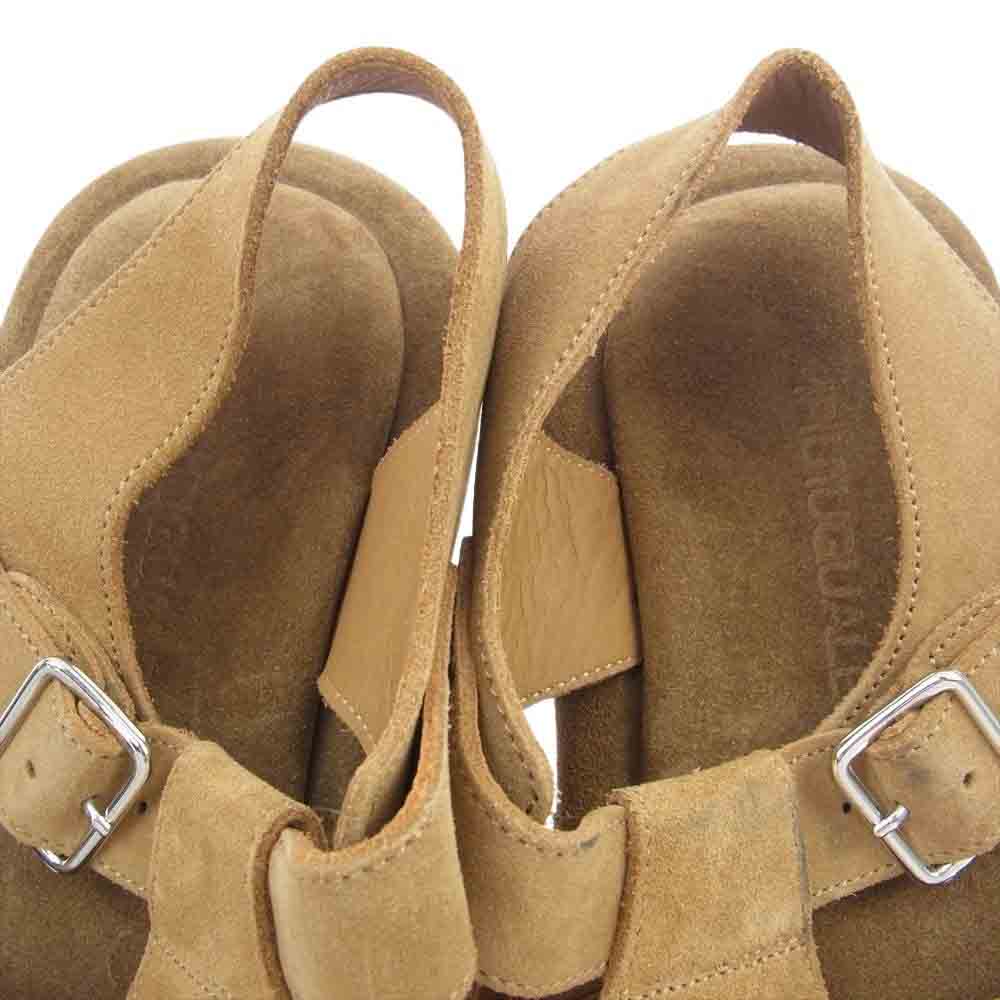 1piu1uguale3 ウノピュウノウグァーレトレ 23SS 113 GURKHA SANDAL COW SUEDE スエード グルカ サンダル ライトブラウン系 42【美品】【中古】