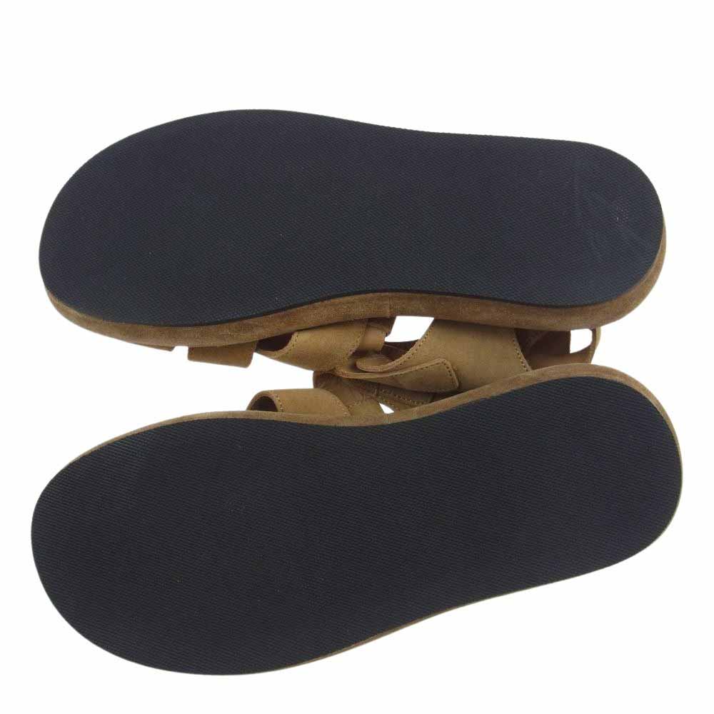 1piu1uguale3 ウノピュウノウグァーレトレ 23SS 113 GURKHA SANDAL COW SUEDE スエード グルカ サンダル ライトブラウン系 42【美品】【中古】