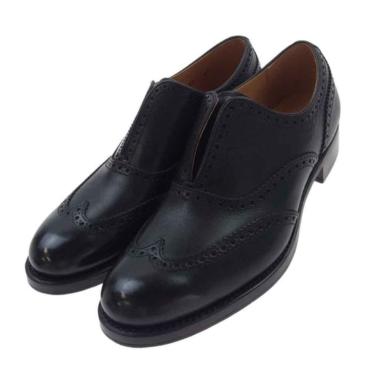 1piu1uguale3 ウノピュウノウグァーレトレ 323 WING TIP ウィングチップ レザー ローファー ドレスシューズ スリッポン ブラック系 42【極上美品】【中古】