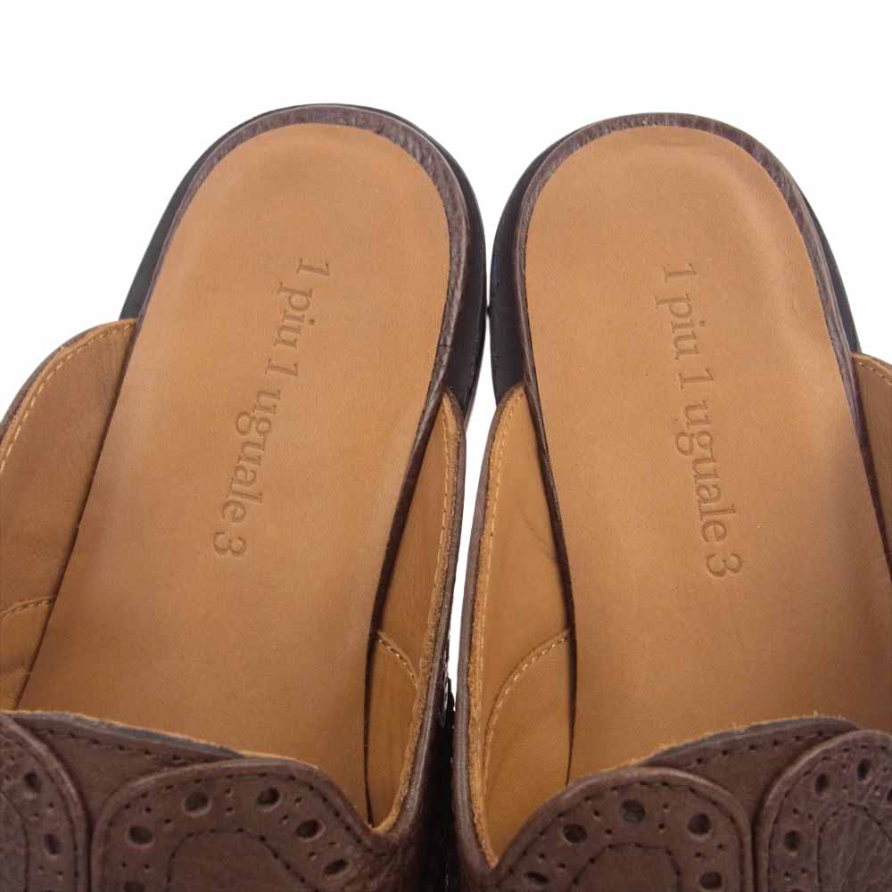 1piu1uguale3 ウノピュウノウグァーレトレ 398 19SS WINGTIP SANDAL  ウィングチップ サンダル ブラウン系 41【極上美品】【中古】