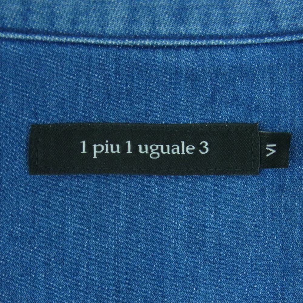 1piu1uguale3 ウノピュウノウグァーレトレ 20SS MRS133 COT304 lucien pellat-finet ルシアンペラフィネ ガンジャ マリファナパッチ バックロゴ デニム ウエスタン 長袖 シャツ ジャケット インディゴブルー系 6【中古】